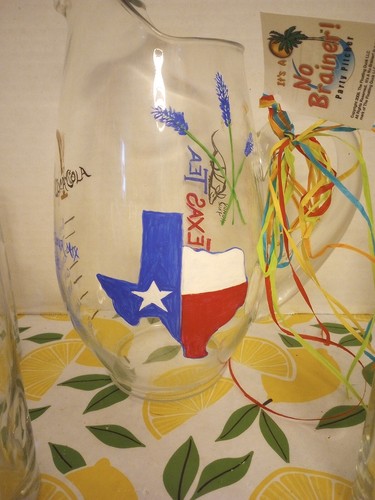 Classic Texas Tea Design Party Pitcher with Glasses 2008 - Picture 3 of 10