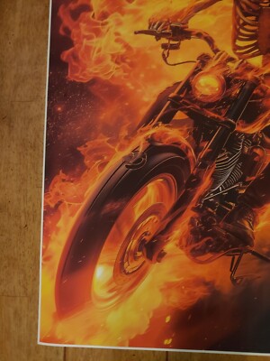 Skeleton on a Motorcycle Poster 18x24in | eBay