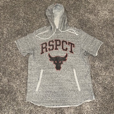 Under Armour Hoodie Mens Medium Project Rock RSPCT Short Sleeve Brahma Bull Logo