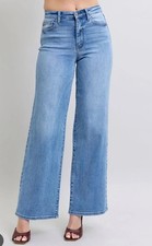 Judy Blue High Rise Vintage Wash Retro Wide Leg Jeans Size 7/28 NWT