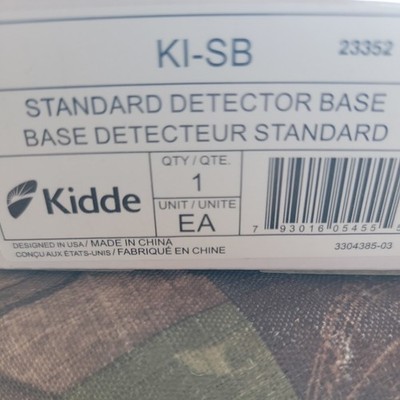 Kidde KI-SB Standard Detector Base NEW IN BOX