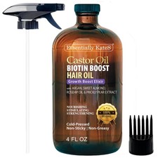 Essentially KateS Castor Oil Hair  Scalp 4 Fl Oz Pack of 1 , Clear to Amber
