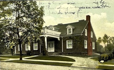 Flushing Queens NYC 1914 League Building Vintage Postcard 