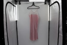 Vintage Pink, lace midi length nightgown 1970s
