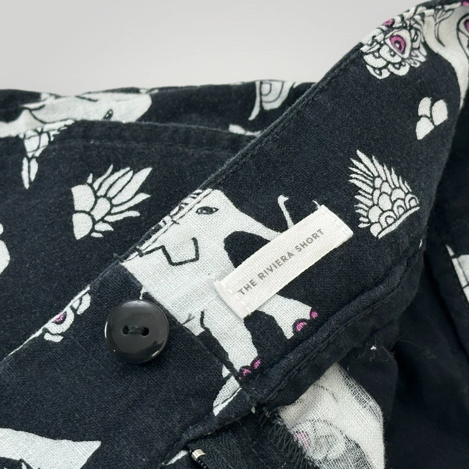 Ann Taylor Loft The Riviera Shorts Linen Blend Womans Size 00 Elephants Palms - Image 3 of 4