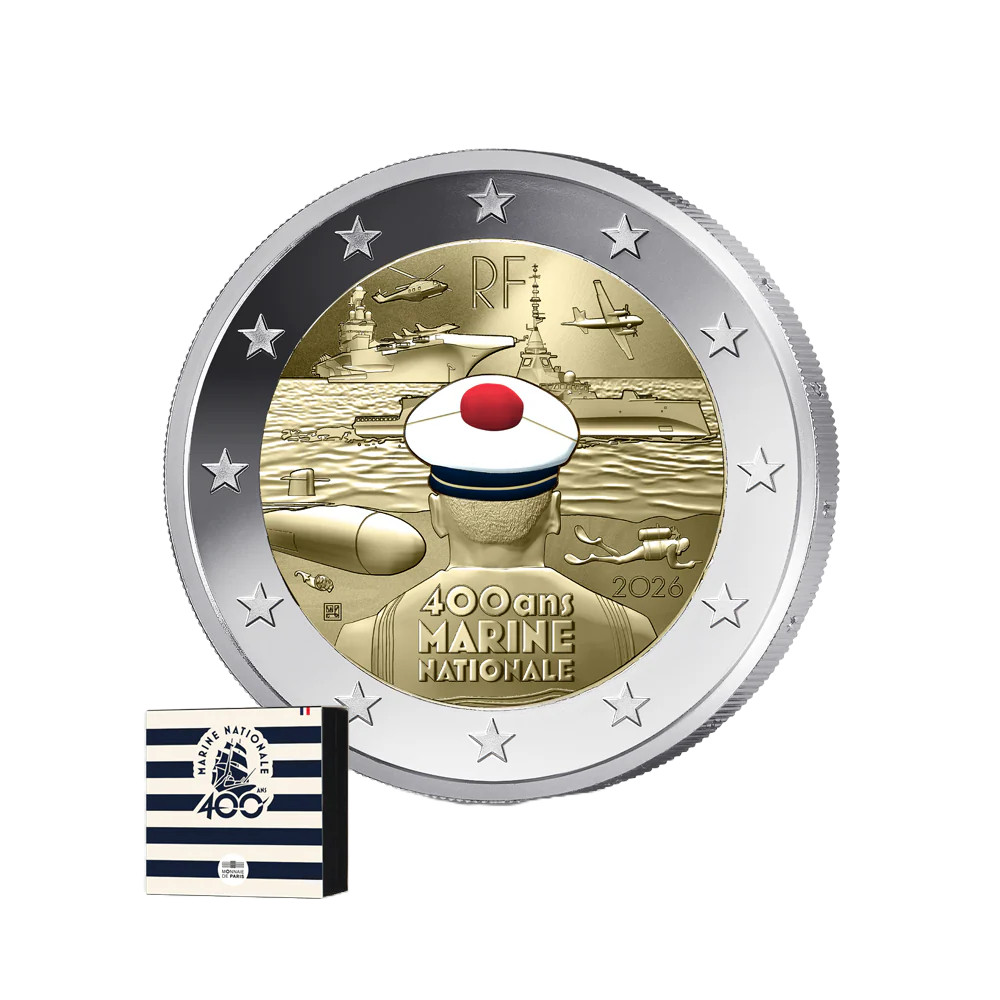 2 euros France 2026 "400 ans de la Marine Nationale" BE