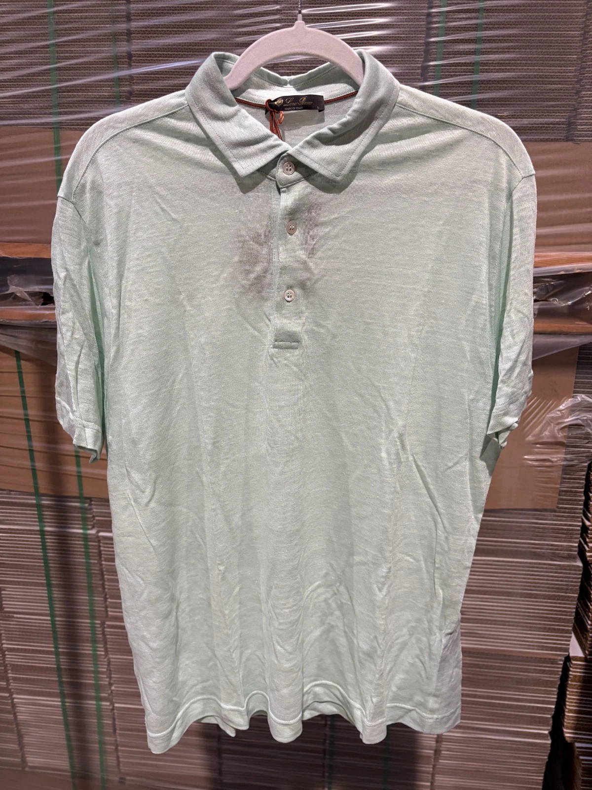 Loro Piana Men's Linen Polo Shirt in Mint Green - Size L - NWT
Opens in a new window or tab