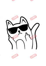 Fck U Cat Decal Sticker Auto Vinyl Car Window Bumper Laptop Water Bottle Funny