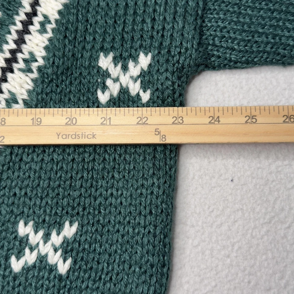 Vintage Copper Key Sweater Womens Large Green Cardigan Fair Isle Button 90s - Image 4 of 4