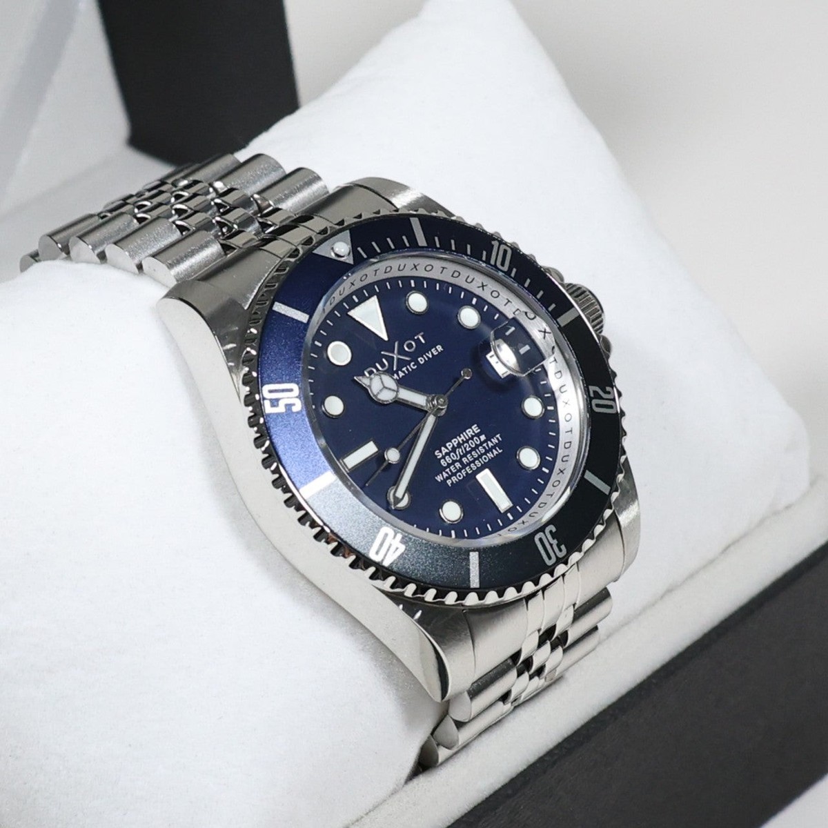 Duxot Atlanctica Men's Stainless Steel Blue Dial Automatic Watch