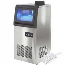 Commercial Ice Maker Machine, 36kg/24H Stainless Steel Under Counter Silver