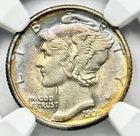 1929 S Mercury Dime NGC AU58 Near Mint Luster Golden Rim Toning Better Date 🤩