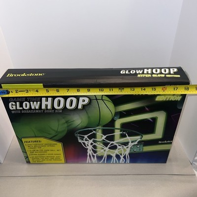 BROOKSTONE GLOW HOOP HYPER GLOW  WITH BREAKAWAY DUNK RIM   NEW SEALED 