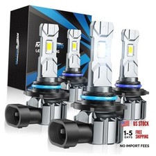 9005/HB3 9006/HB4 Bulbs Combo, 800 Bright 6500K Cool White S6 9005 9006 Hi