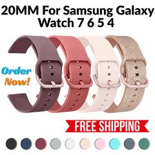 20mm Silicone Watch Strap For Samsung Galaxy Watch FE 7 6 5 4 Active 2 Band