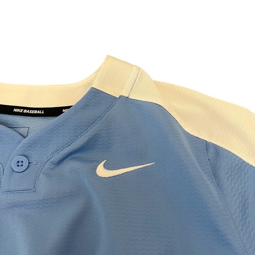 Nike Baseball Trikot Jungen Größe L Hellblau Weiß Kurzarm V-Ausschnitt - Bild 7 von 8