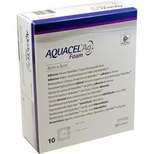 AQUACEL Ag Foam Adesivo 8x8 cm Benda, 10 pz PZN 08746532