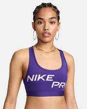 NIKE SWOOSH WOMENS DRI-FIT NON PADDED SPORTS TRAINING BRA PURPLE FN2749-NWT