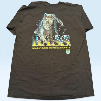 B.A.S.S. Shirt Mens XL Black Bass Anglers Sportsman Fishing Graphic Tee T-Shirt