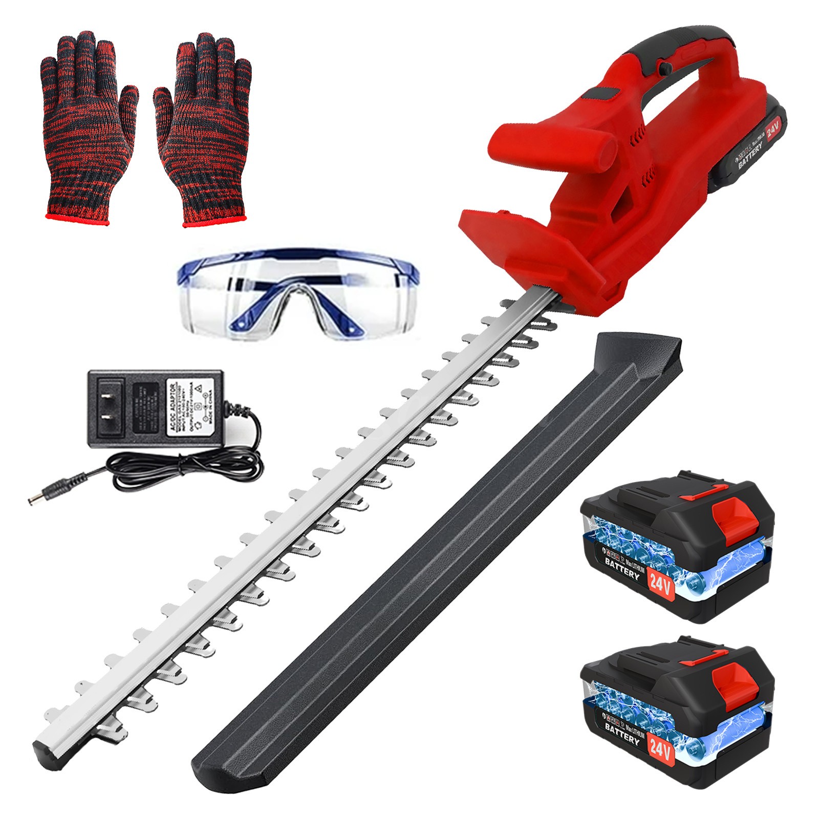 24v Battery Electric Hedge Trimmer +2 Batteries New