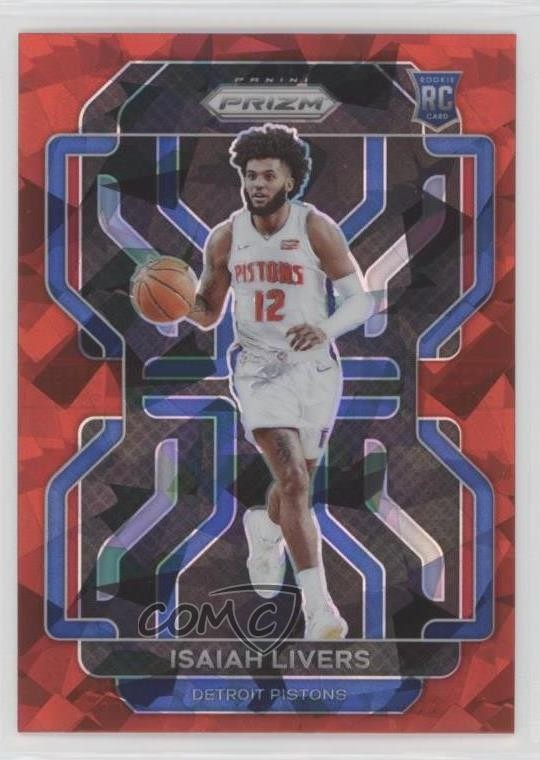 2021-22 Panini Prizm Red Ice Prizm Isaiah Livers #296 18gu
