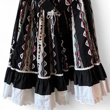 True Vintage Southwestern Prairie Skirt   Western Square Dance Midi Skirt