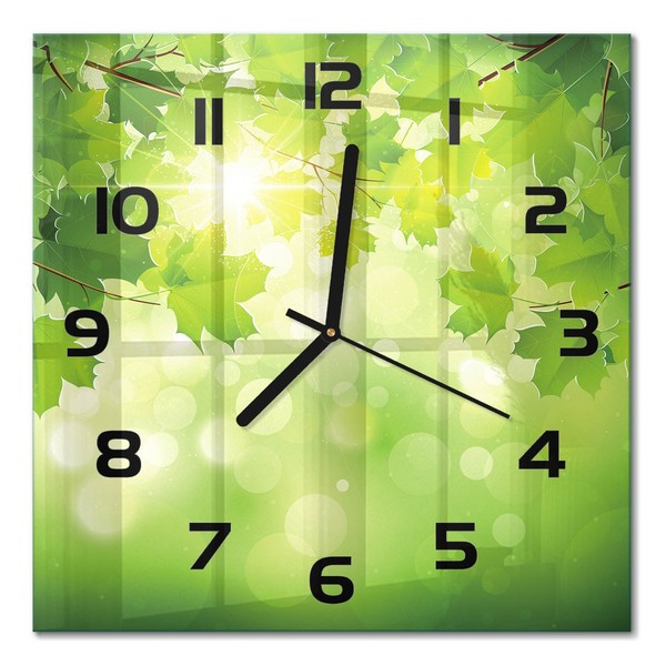 Design-Wanduhr Mit FließEnden Zeigern KastanienbläTter Schwarze Zeiger 30X30 Cm-image