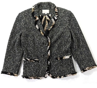VTG Boho Alberto Makali Blazer Jacket Womens Size 6  Two-Button 3/4 Sleeve USA