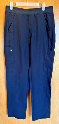 FIGS Technical Collection Black Scrubs Pants Womens Size Medium Drawstring