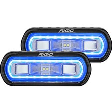 Fits Rigid Industries Sr-l Series Surface Mount Led Spreader Pair W Blue Halo -