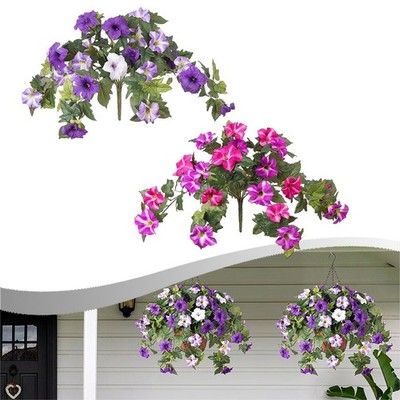 Realistic Faux Petunias with Hand Painted Petals for Indoor Outdoor Use