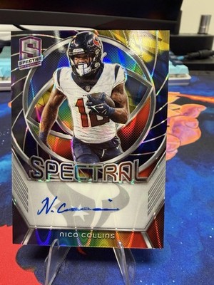 Panini Spectra Spectral Signatures Nico Collins Auto Neon Blue /50 Texans