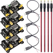 Breadboard Power Supply Module 3.3V 5V DC USB Cable Arduino Kit 4 PCS