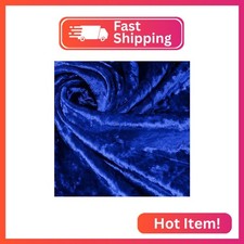 YPDY Royal Blue Stretch Crushed Velvet Fabric by The Yard, 1 Yard 63" Wide Soft
