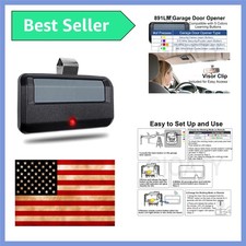 Garage Door Opener Remote 100 ft Range Single Button black/silver