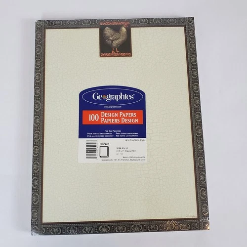Geographics Chicken Design Papers - 8.5" x 11" 100 Sheets Acid Free All Printer