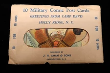 Vintage 1940s USMC Marine Corps 10 Military Comic Postcards Camp Davis NC