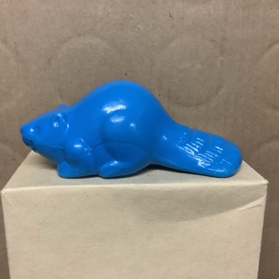 Vintage 1984 Gerber Products Blue Beaver Plastic Bath Toy Child