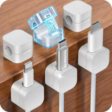 6-Pack Magnetic Cable Clips, Smooth Adjustable Adhesive Cord Organizer, Desk Ca