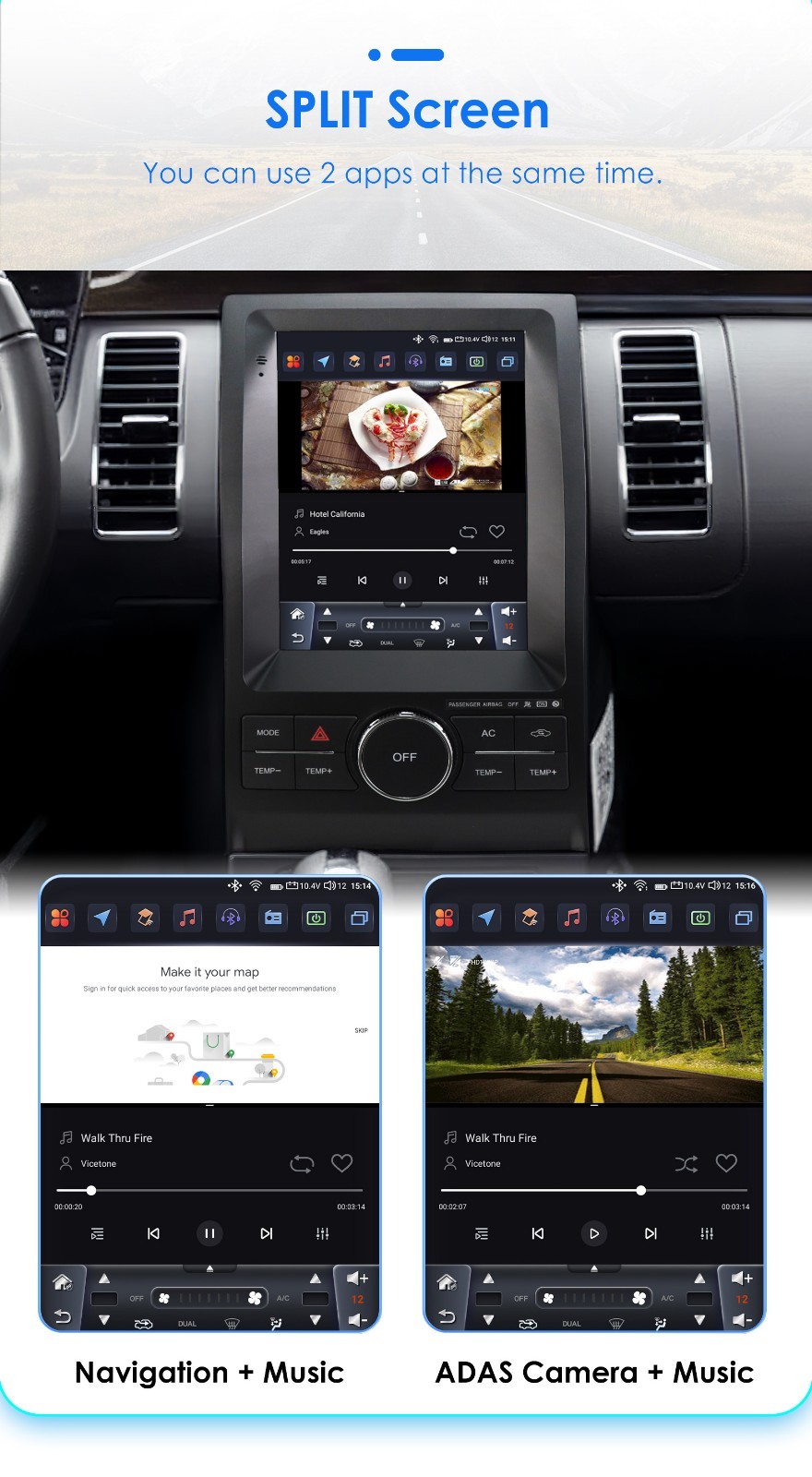 For Ford Taurus 2011-2019 CarPlay Car Stereo Radio GPS SWC 2G+32G 9.7"Android 14