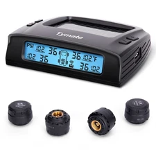 RV Tire Pressure Monitoring System with Solar Charger & 4 Sensors