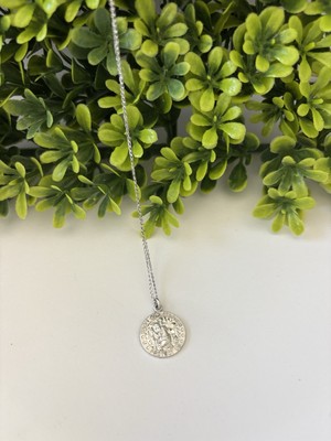 Heiliger Christophorus Schützen Sie uns Sterlingsilber Anhänger Halskette 20 Zoll