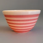 VINTAGE Pyrex 401 Pink Stripe Ring Mixing Bowl Glass 1 1/2 Pt USA