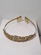 Vintage Rhinestone Tiara Crown Hair Piece Granny Core