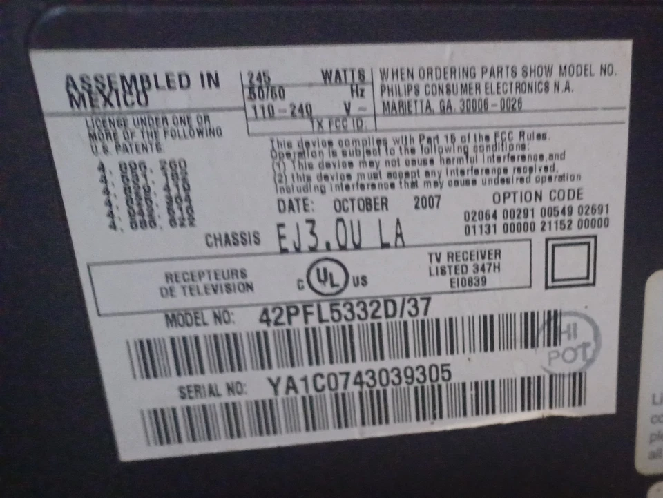 Philips 42PFL7332 42" 1080p LCD Television - Image 2 of 4