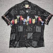 Vtg Paradise Found Men's Hawaiian Shirt Size XL Bar Cocktail Happy Hour USA Made