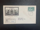 Canada 1946 Registered FDC 1st day cover 50-cent definitive Peace WW II ? Cachet