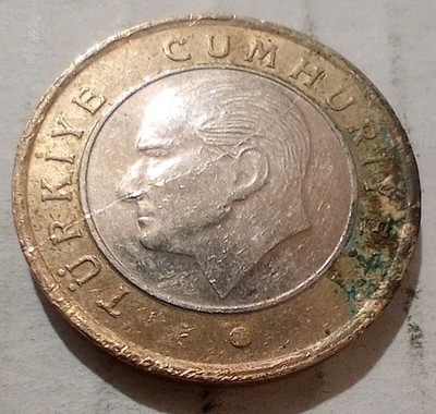 1 Turk Lirasi 2012 Turkey Coin Mustafa Kemal Atatürk Narrow Based ''1''