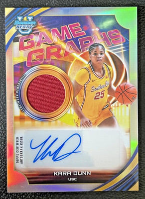 2026 Bowman U's Best Game Graphs Silver Refractor Kara Dunn Jersey Auto RC