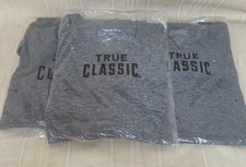 True Classic Crew Neck Tee T Shirt Navy Heather Size Large Lot of 3 Shirts NEW